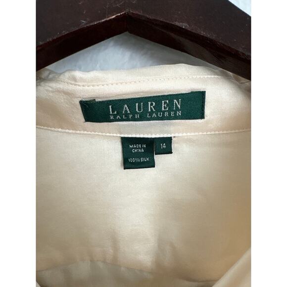 Ralph Lauren 100% Silk Shirt | NWT Size 14 Cream Ivory Blouse Workwear - Picture 4 of 5